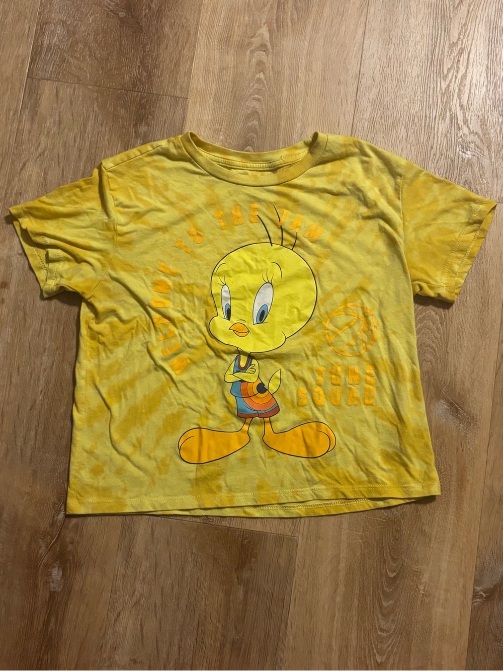 Space Jam tweety bird Yellow Tye dye Graphic crop T-Shirt **2 for 20**
